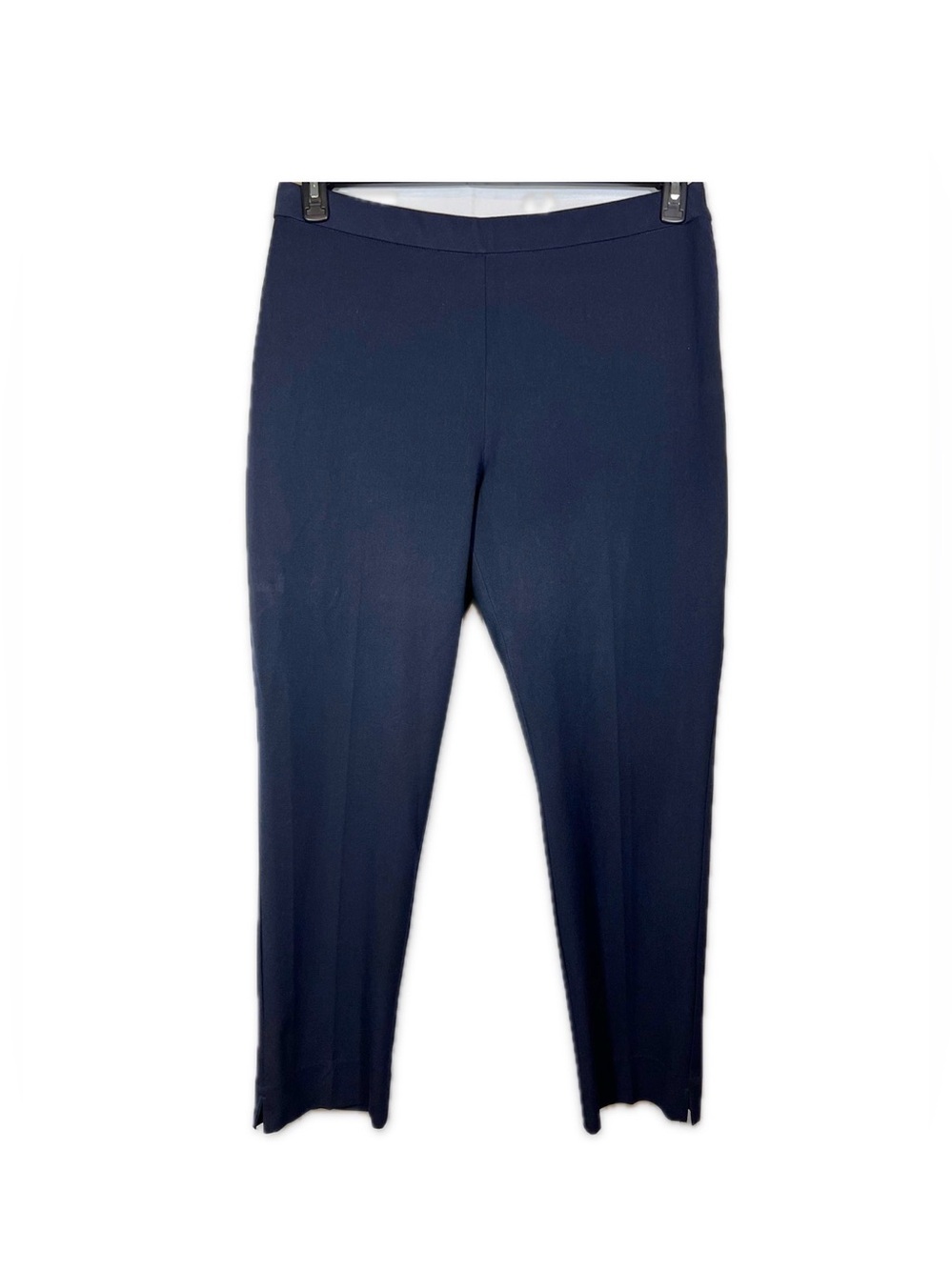 Investments Navy Straight-Leg Ponte Pants Size 14 Side Zipper Closure